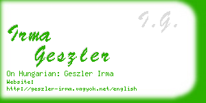 irma geszler business card